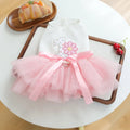 Fancy Birthday Elegant Suit For Dog White Vest With Colorful Tutu Skirt Pet Autumn Winter Dress Party Small Puppy Breeds Clothes