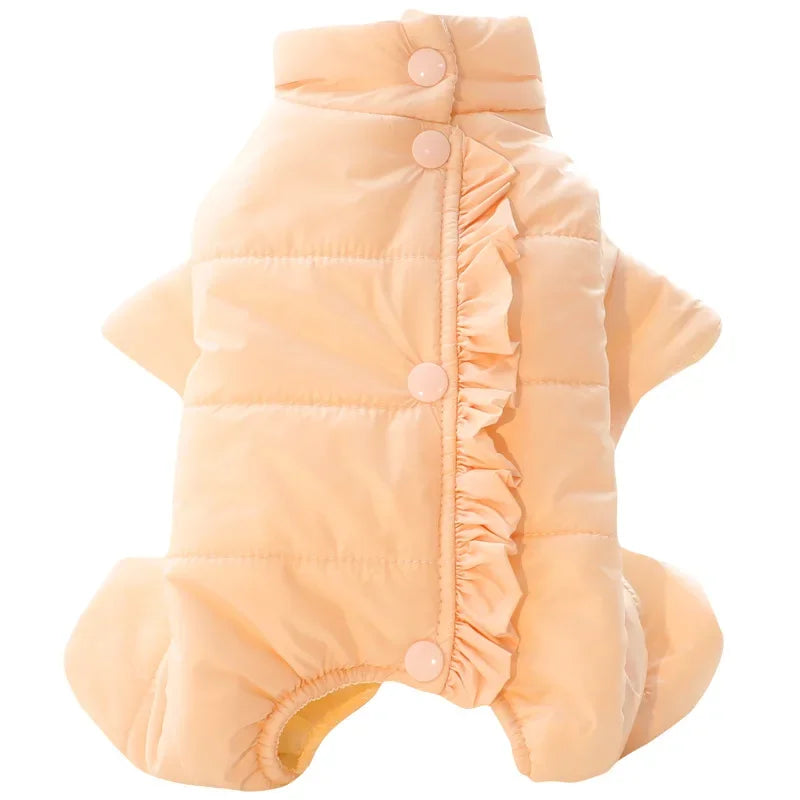 Pet Autumn Winter Outfit Four Legged Belly Bag Pet Jumpsuit Pets Teddy Bear Pets Four Legged Coat Puppy Clothes Dog Pajamas