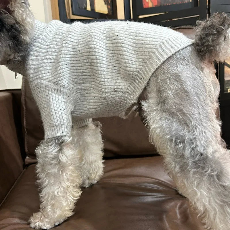Pet Autumn and Winter High Neck Sweater Schnauzer Cat Base Sweater Thick Warm Dog Clothes for Small Dogs Puppy Clothes