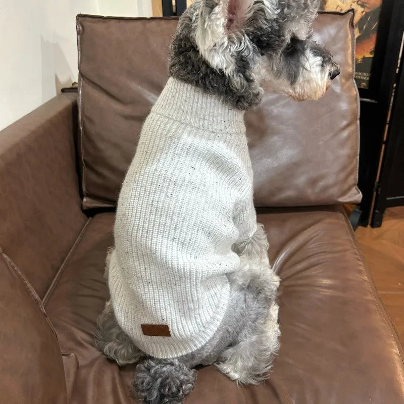 Pet Autumn and Winter High Neck Sweater Schnauzer Cat Base Sweater Thick Warm Dog Clothes for Small Dogs Puppy Clothes