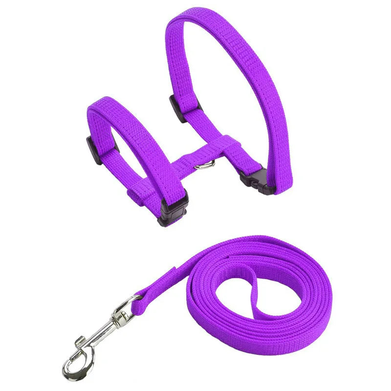 Adjustable Pet Cat Collar For Cats Cozy Nylon Rabbit Kitten Kedi Harness Leash Set Small Puppy Dog Cat Accessories Pet Products
