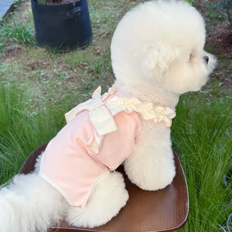 Teddy Four-Legged Neuter Suit Pet Autumn Vest Puppy Belly Protection Sleepwear Solid Colour Dog Clothes