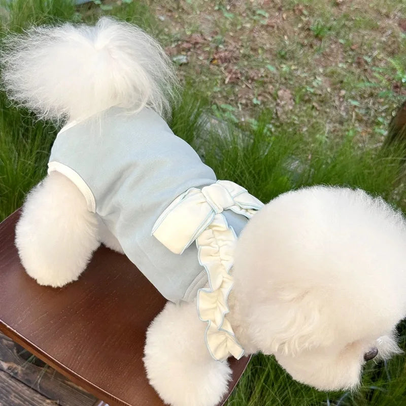 Teddy Four-Legged Neuter Suit Pet Autumn Vest Puppy Belly Protection Sleepwear Solid Colour Dog Clothes