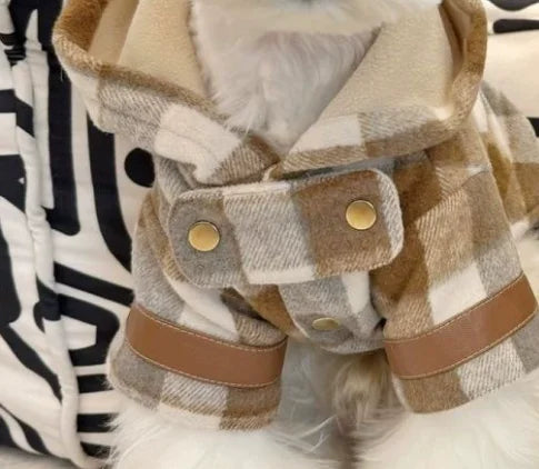Pet Autumn and Winter Hooded Woolen Coat Dog Autumn and Winter Warm and Thick Teddy Autumn and Winter Coat Puppy Clothes
