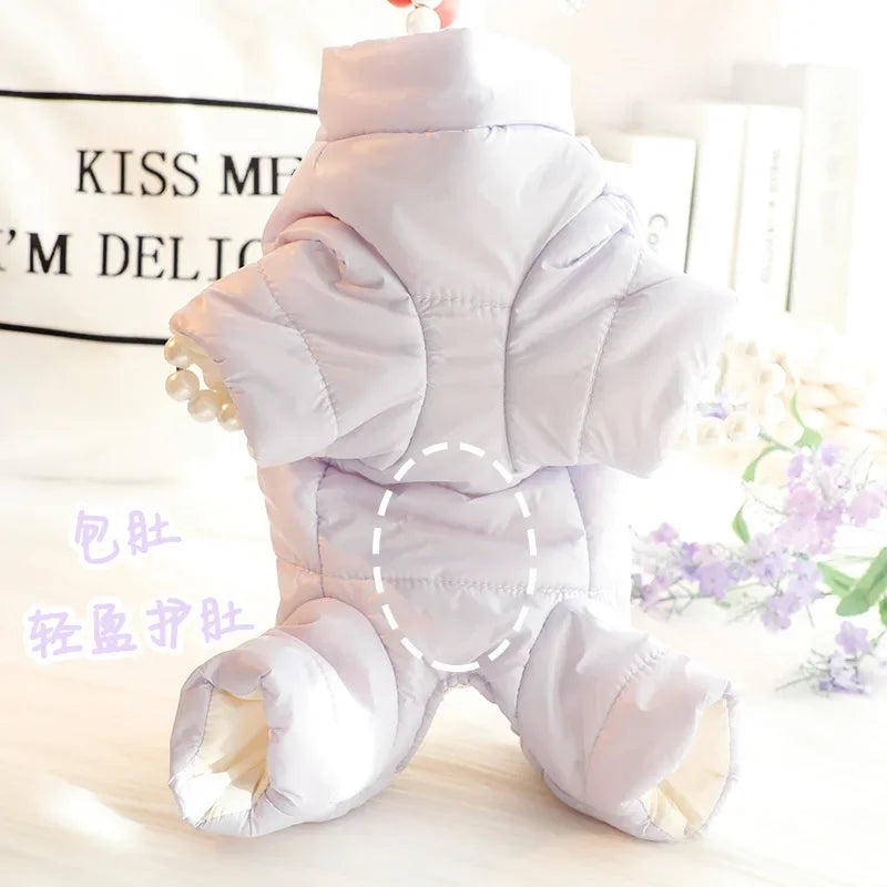 Pet Autumn Winter Outfit Four Legged Belly Bag Pet Jumpsuit Pets Teddy Bear Pets Four Legged Coat Puppy Clothes Dog Pajamas