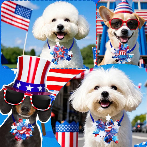 30pcs American Independence Day Small Dog Bowties Collar For 4th July Pet Dog Bow Tie Neckties Dogs Pets Grooming Pet Products