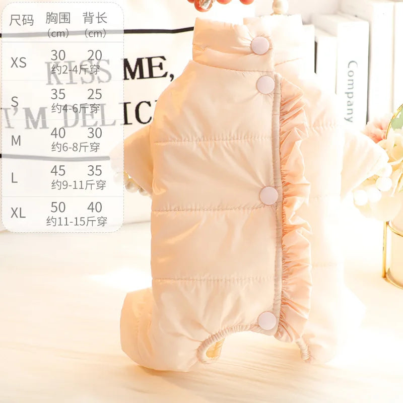 Pet Autumn Winter Outfit Four Legged Belly Bag Pet Jumpsuit Pets Teddy Bear Pets Four Legged Coat Puppy Clothes Dog Pajamas