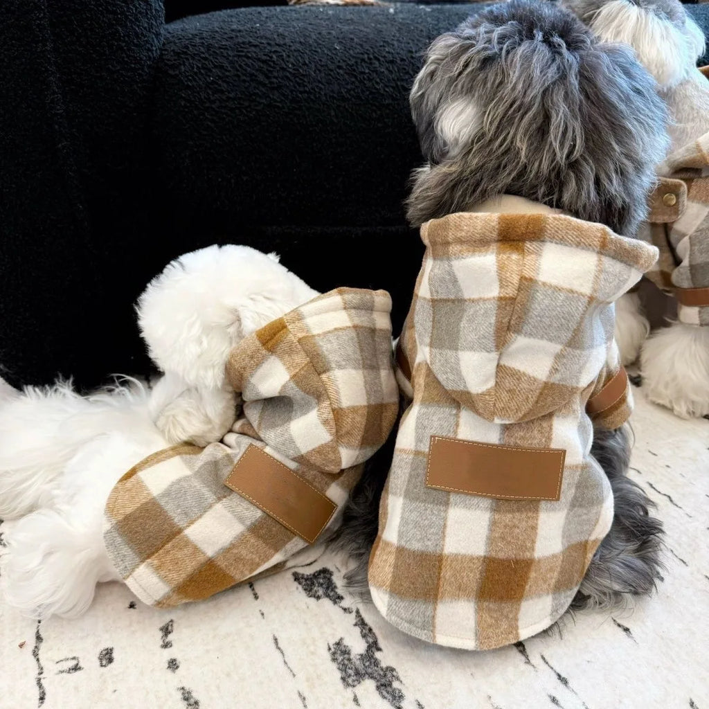 Pet Autumn and Winter Hooded Woolen Coat Dog Autumn and Winter Warm and Thick Teddy Autumn and Winter Coat Puppy Clothes