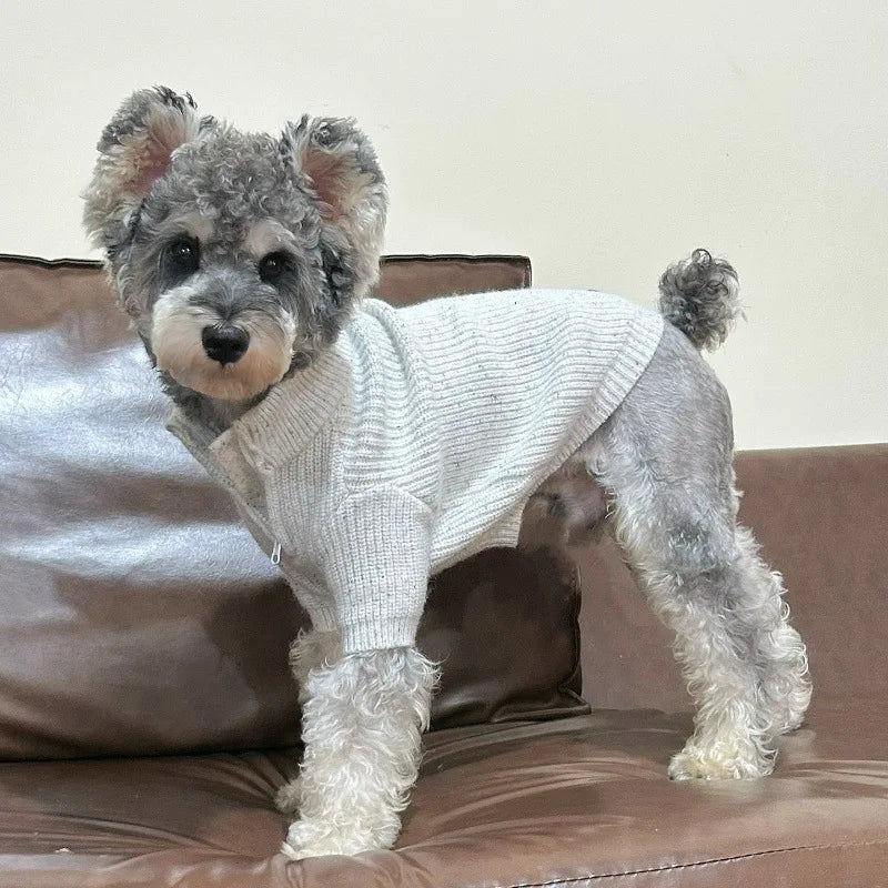 Pet Autumn and Winter High Neck Sweater Schnauzer Cat Base Sweater Thick Warm Dog Clothes for Small Dogs Puppy Clothes