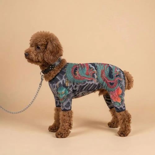 Creativity Four Seasons Dog Cat Tattooed Vest Lifelike Funny Pet Jacket Breathable Cool Pet Clothes For Pet S To 6XL