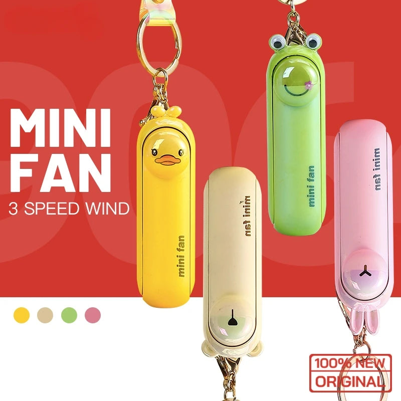 Mini ventilador adorable, portátil, plegable de mano para la mesita de noche u oficina, con carga USB, batería y refrigeración de escritorio