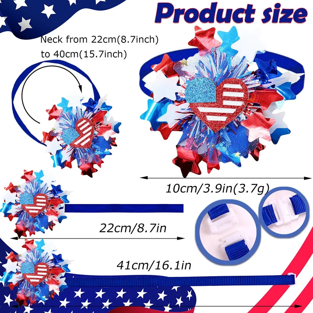 30pcs American Independence Day Small Dog Bowties Collar For 4th July Pet Dog Bow Tie Neckties Dogs Pets Grooming Pet Products