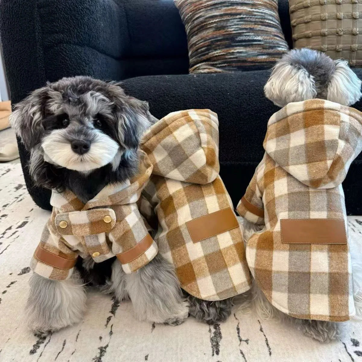 Pet Autumn and Winter Hooded Woolen Coat Dog Autumn and Winter Warm and Thick Teddy Autumn and Winter Coat Puppy Clothes
