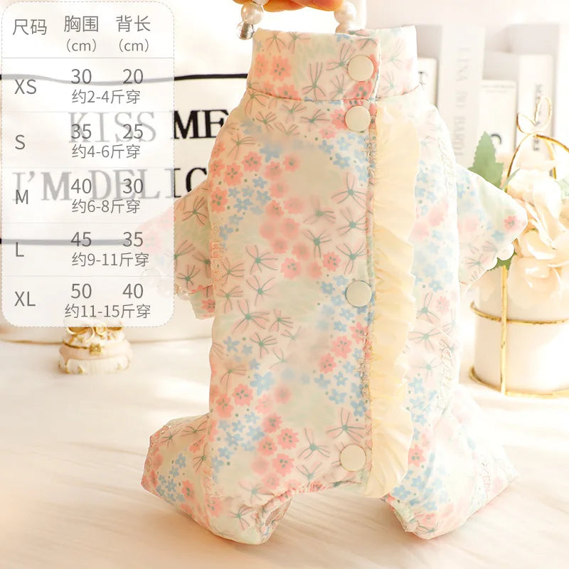 Pet Autumn Winter Outfit Four Legged Belly Bag Pet Jumpsuit Pets Teddy Bear Pets Four Legged Coat Puppy Clothes Dog Pajamas