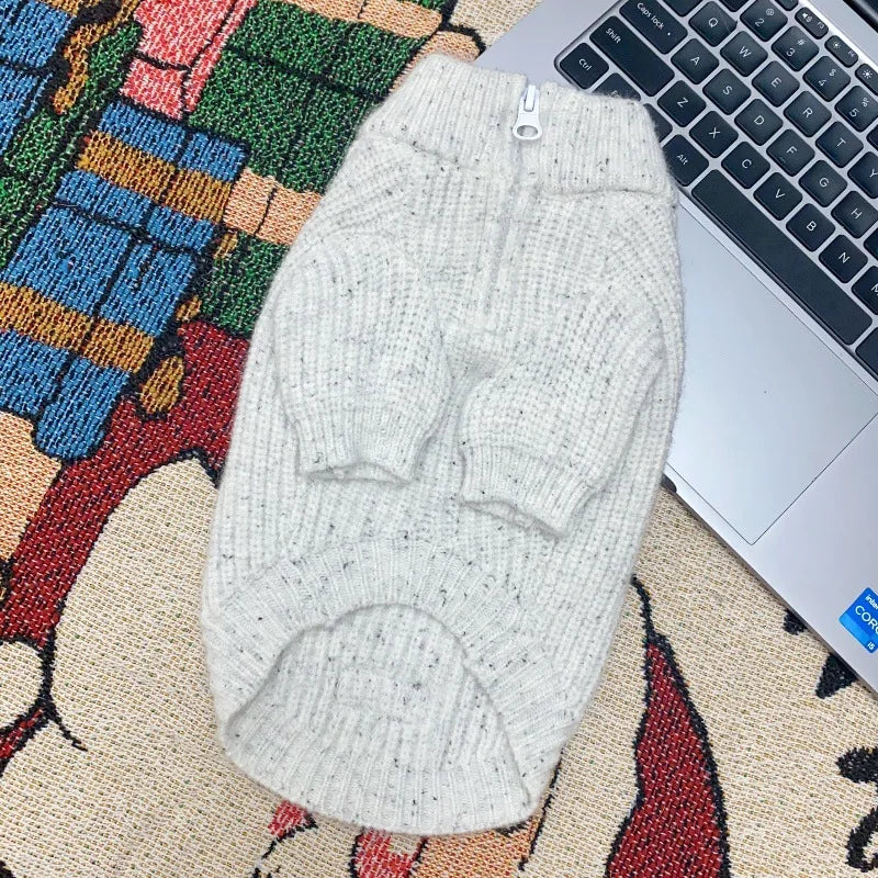 Pet Autumn and Winter High Neck Sweater Schnauzer Cat Base Sweater Thick Warm Dog Clothes for Small Dogs Puppy Clothes
