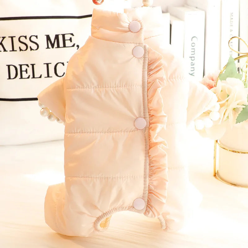 Pet Autumn Winter Outfit Four Legged Belly Bag Pet Jumpsuit Pets Teddy Bear Pets Four Legged Coat Puppy Clothes Dog Pajamas